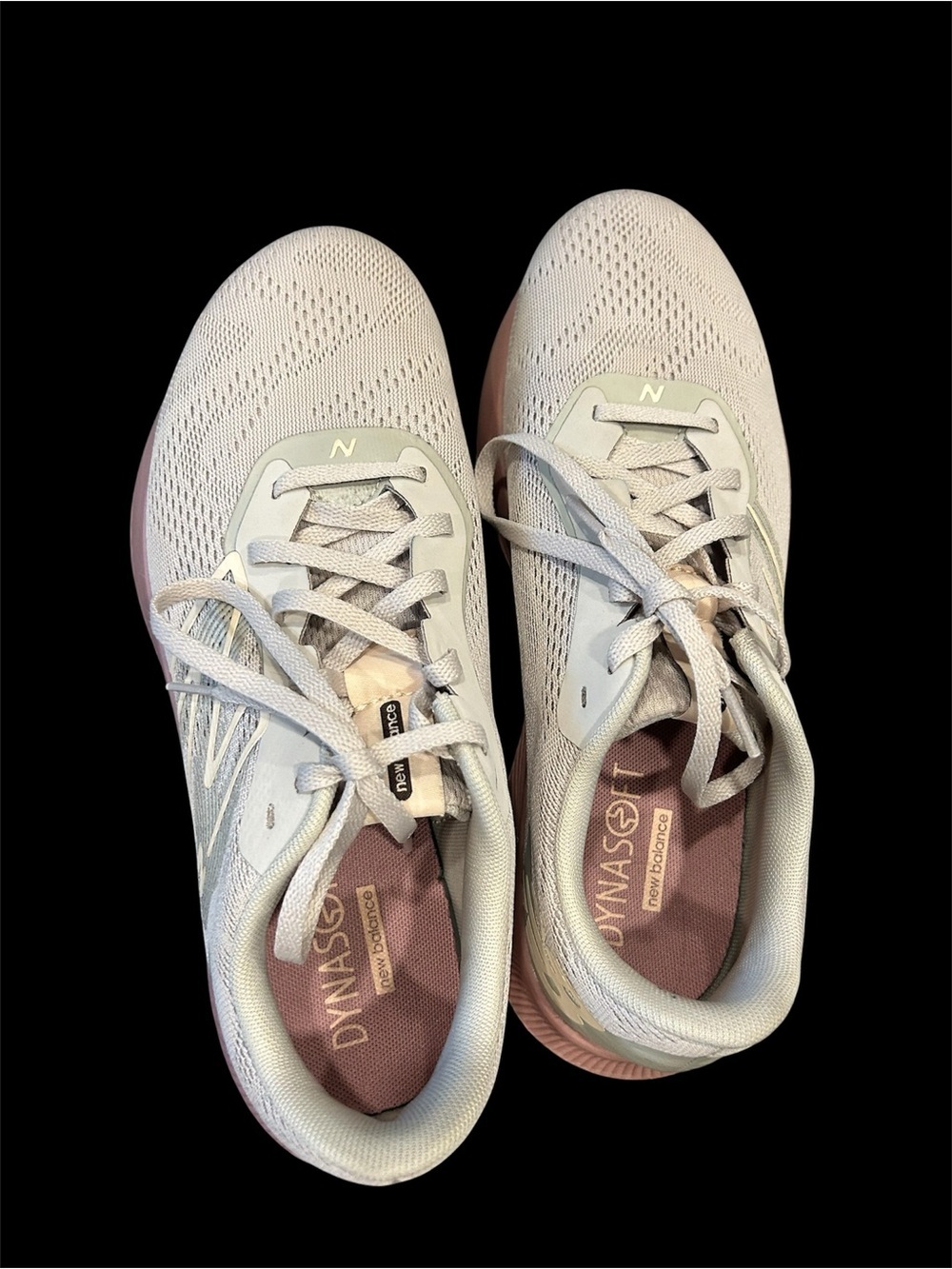 New Balance Women's Light Gray and Pink Athletic Running Shoes - Picture 4 of 6